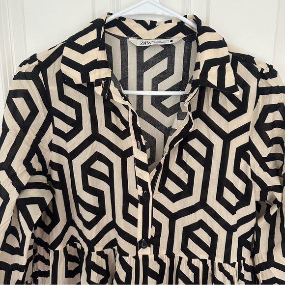 Zara Geometric Print Tiered Dress - Picture 4 of 6